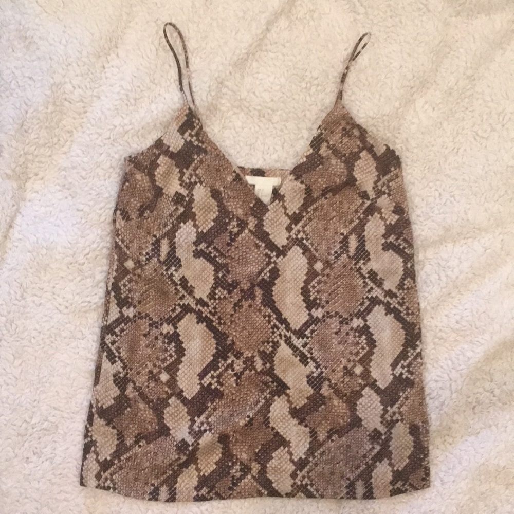 H&M Snake Print Spaghetti Strap Tank Top Snakeskin